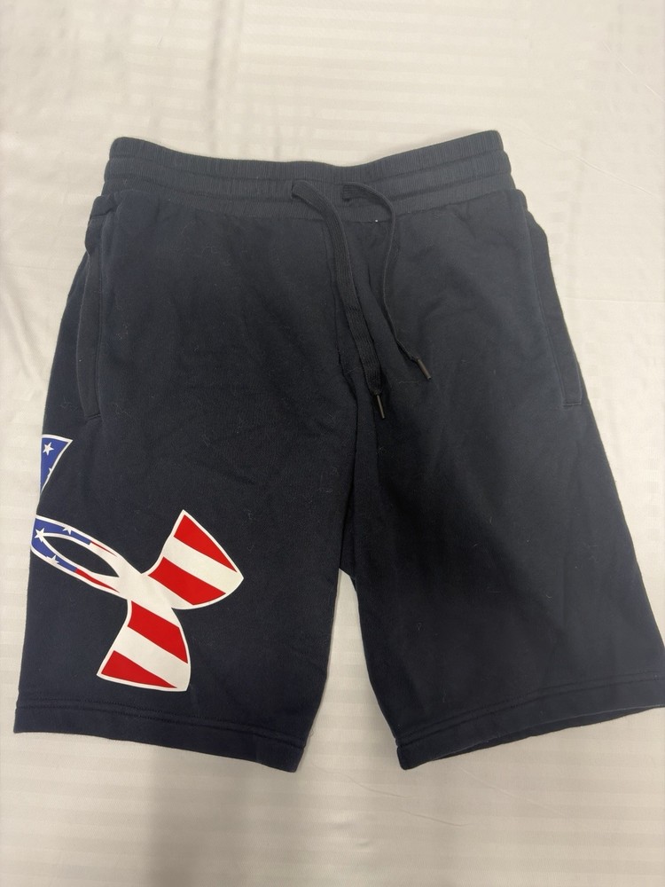Under Armour Shorts Mens Medium Freedom Rival Flag Logo Cotton Freedom Gym