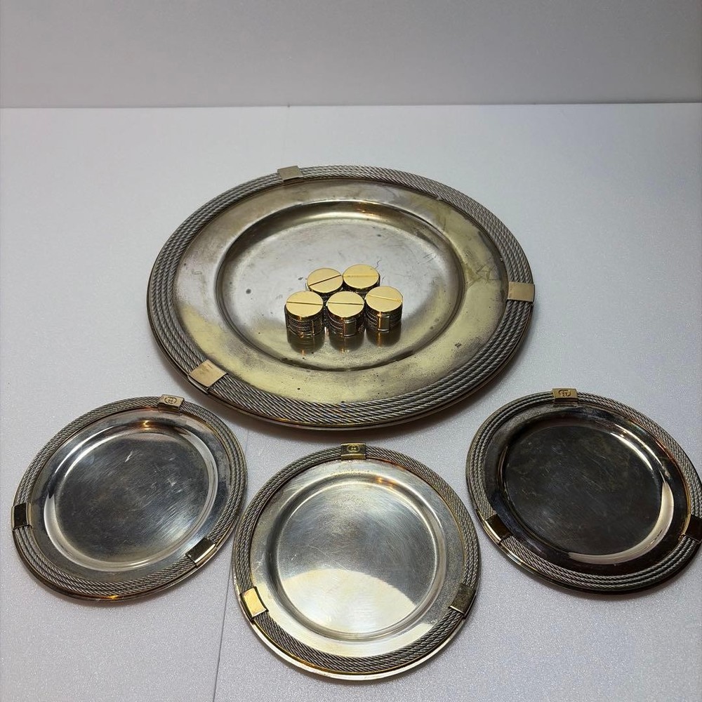Gucci Vintage Rope Pattern GG Logo Tableware Set with Box