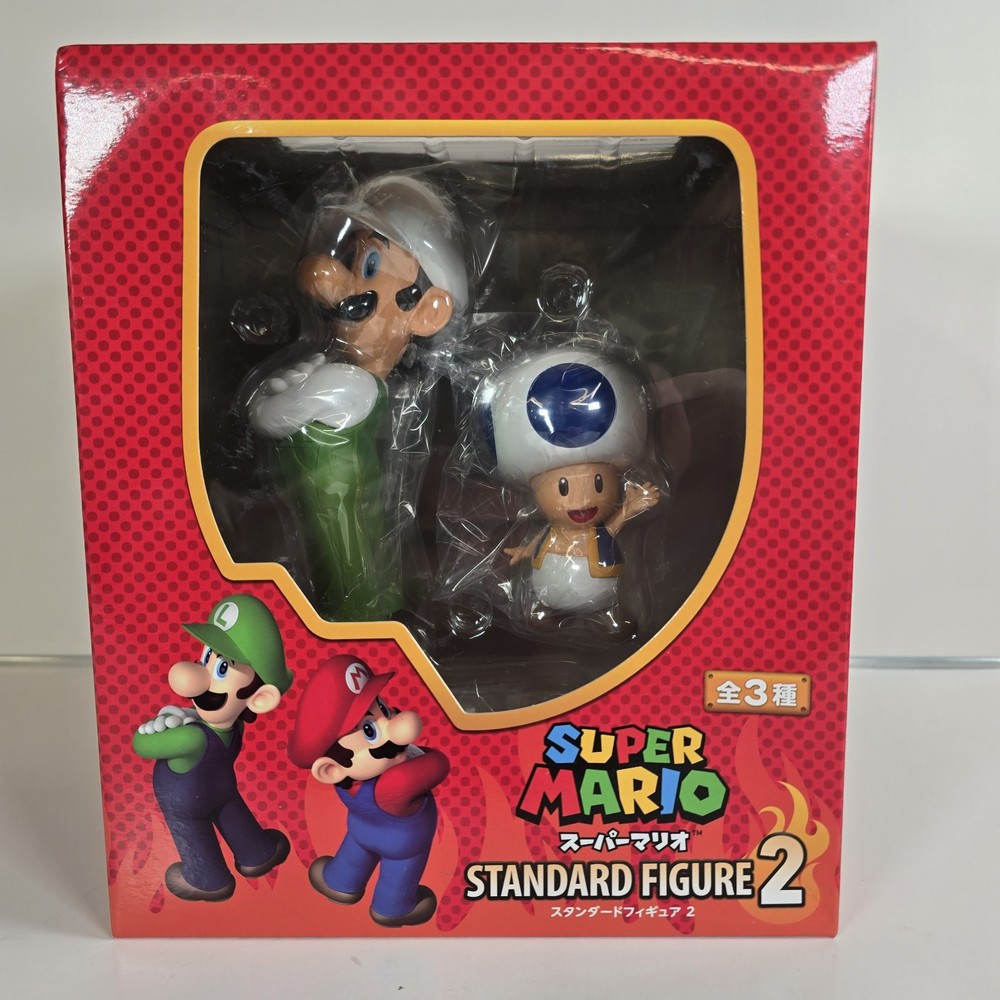Super Mario Standard Figure 2 Fire Luigi & Toad Set Nintendo Japan Import NEW