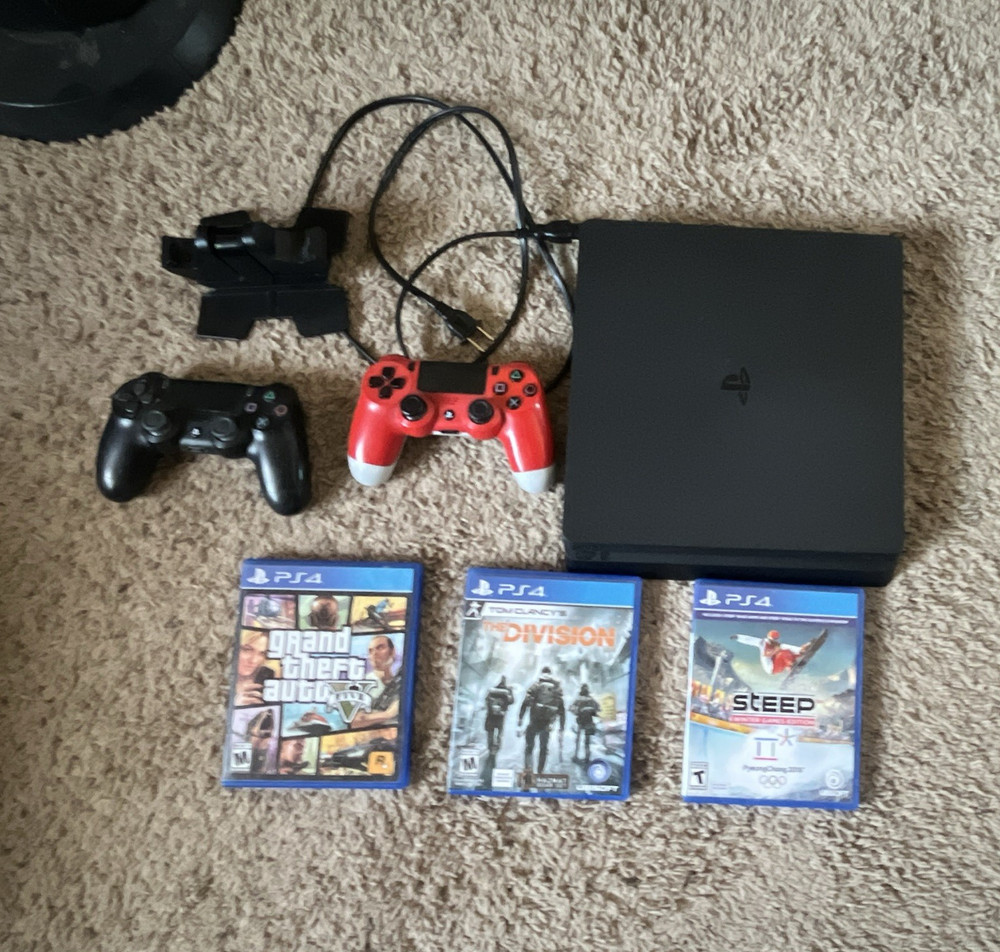 Sony PlayStation 4 Slim Console Bundle 2 DualShock 4 + GTA V Division Steep