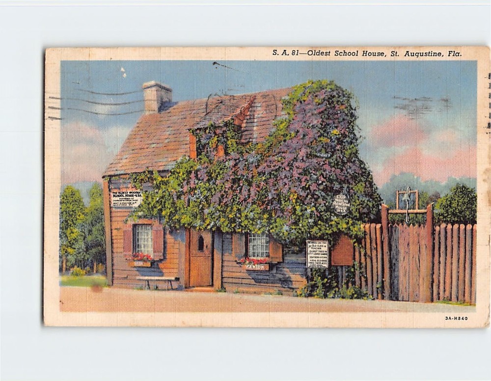 Postcard Oldest School House St. Augustine Florida USA