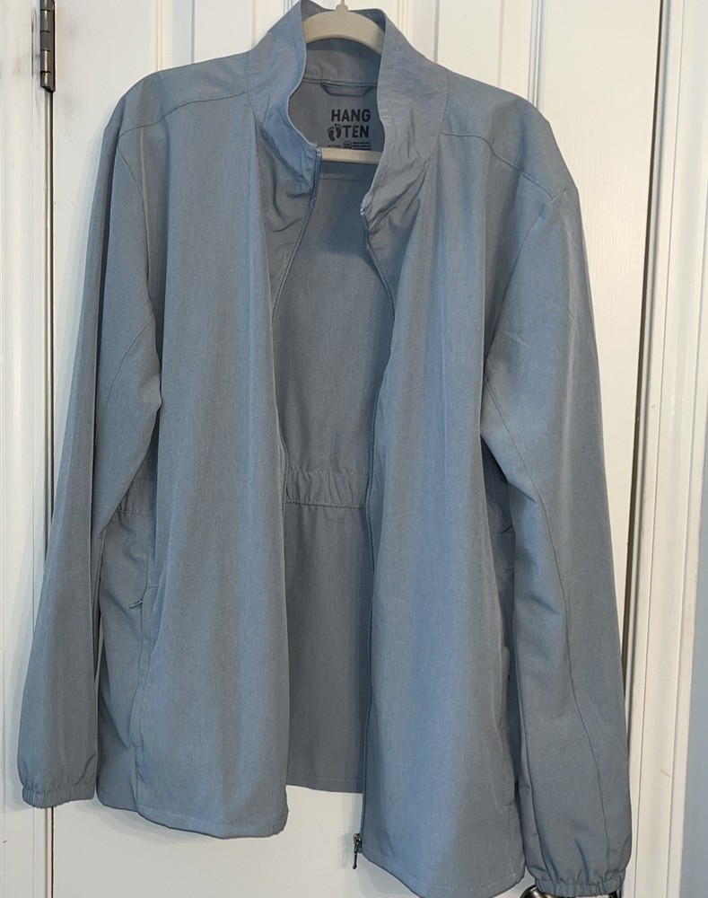 Hang Ten Shirt Jacket Women's Large Gray Full Zip UPF 50+ UV Sun Protection