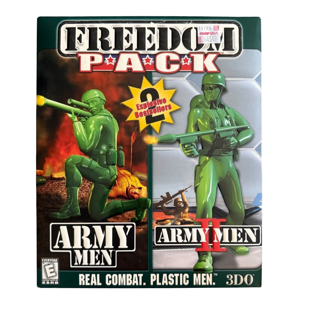 3DO Freedom Pack PC Game Bundle Army Men I & II Windows 95/98 Big Box Green New