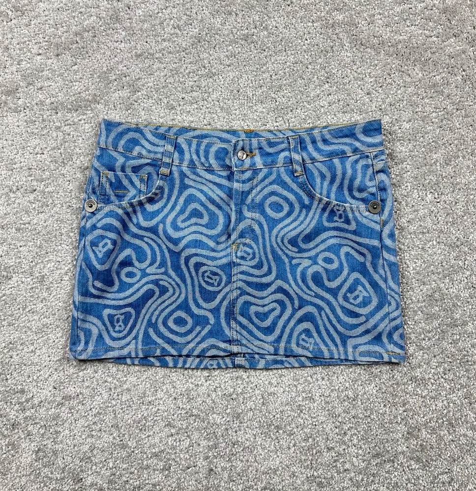 John Galliano Mini Skirt Women Size M Y2K Avant Garde Monogram Italy