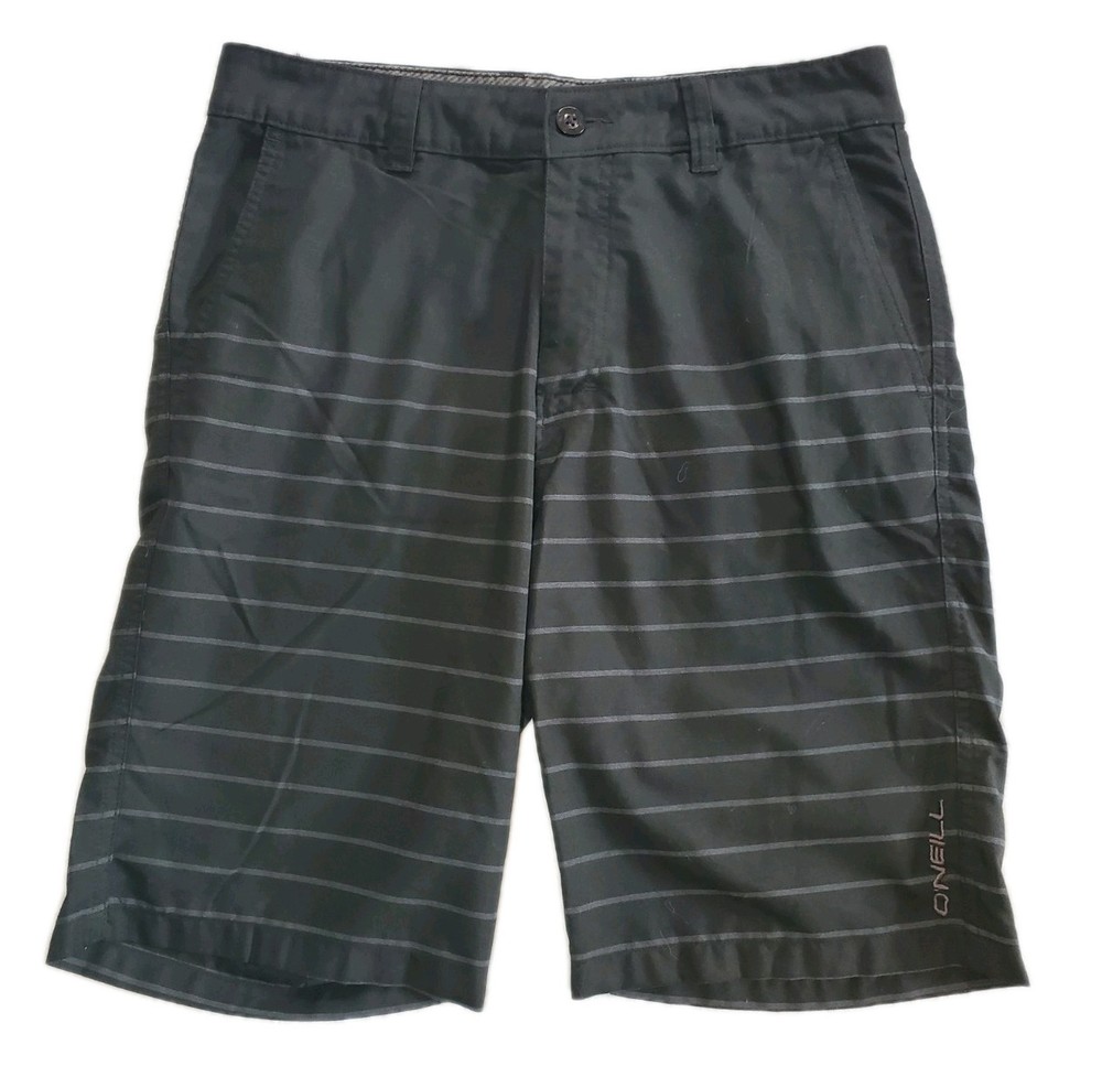 O'Neill Men's Chino Shorts Black Polyester Pockets Button Flat Front