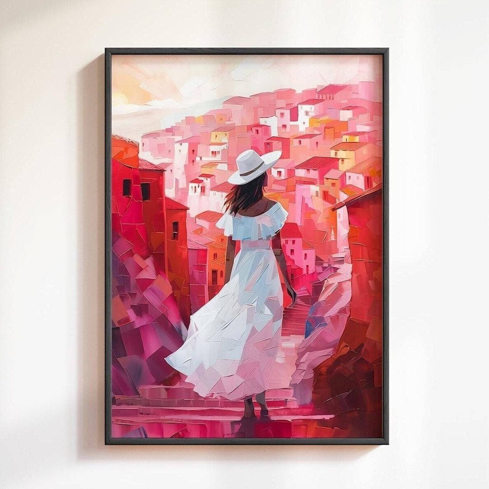 Woman Oil Painting Print Impasto Modern Contemporary Art Poster Women Poster