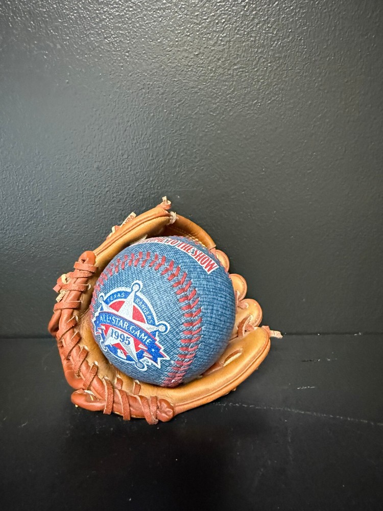 1995 All Star Game Official MLB Blue Baseball Texas Rangers and mini glove