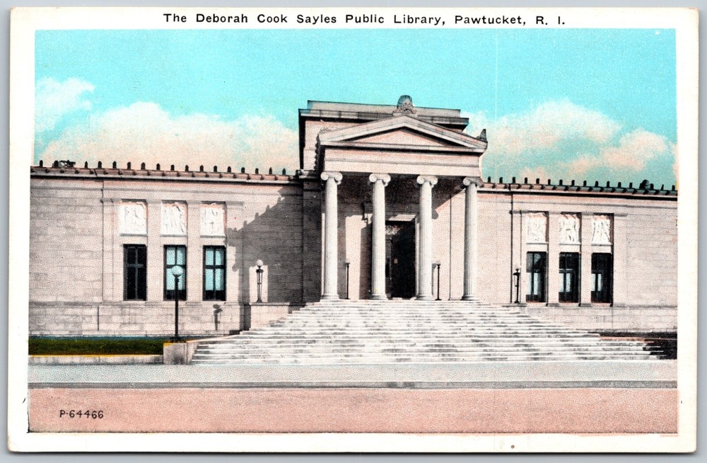 The Deborah Cook Sayles Library Pawtucket Rhode Island VINTAGE Postcard