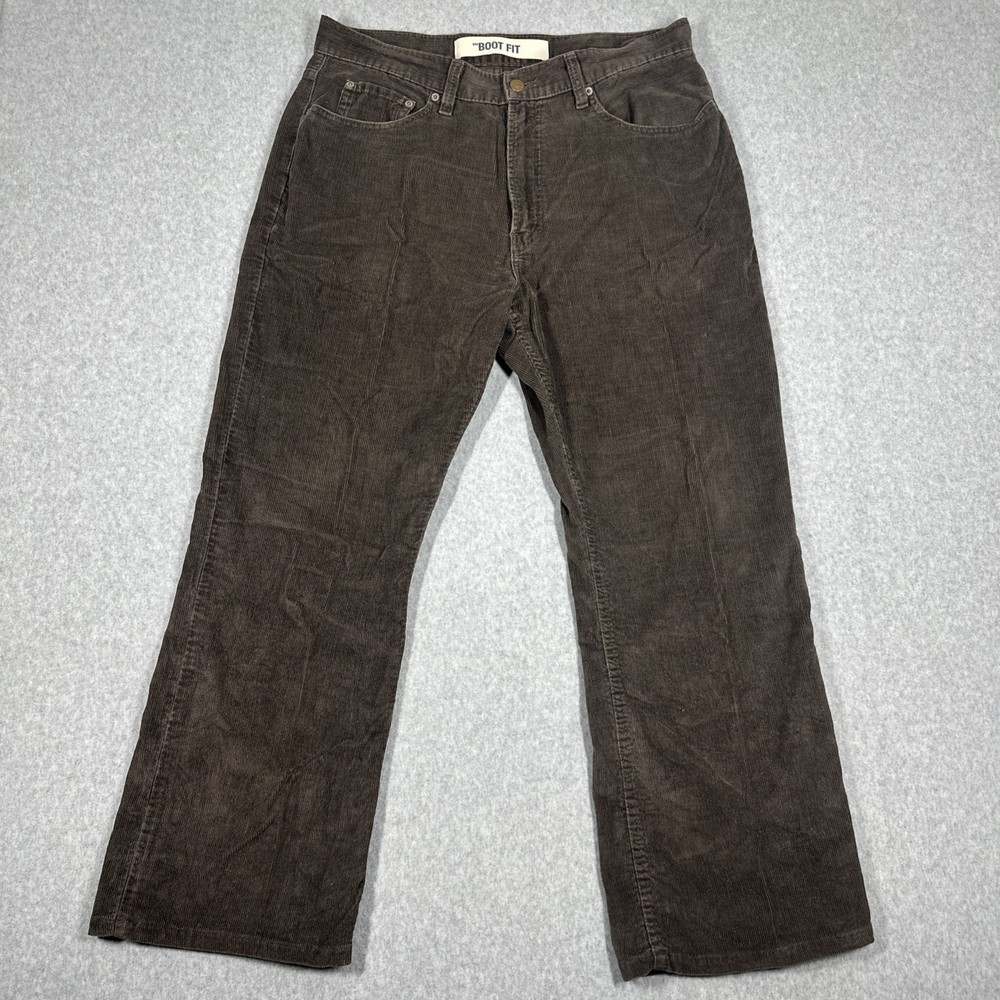 GAP Boot Fit Vintage Corduroy Pants Men's 35x30 Brown Grunge Retro 90s Made USA