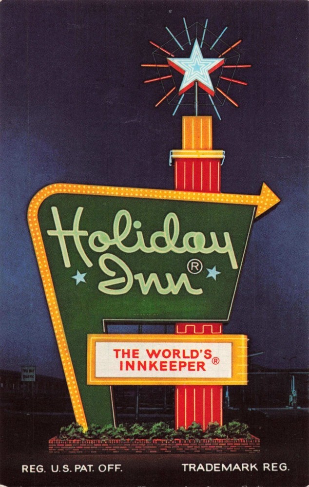 Cookeville TN, Holiday Inn Great Sign Marquee Advertising, Vintage Postcard