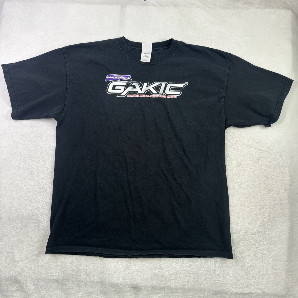 VTG Gildan Gakic Muscle Tech Black Short Sleeve Graphic Shirt Men's XL