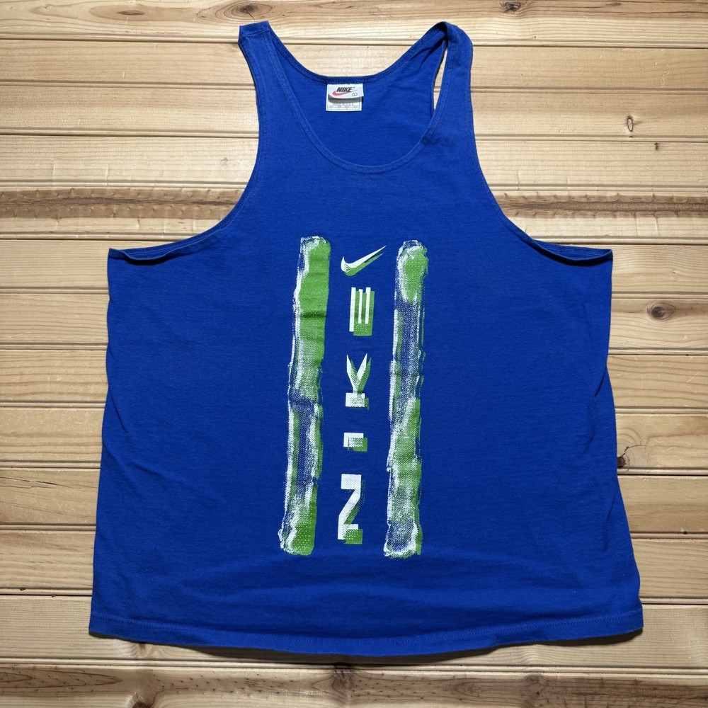 Vintage 90s Nike Center Swoosh Tag Tank Top Single Stitch Shirt Size Large