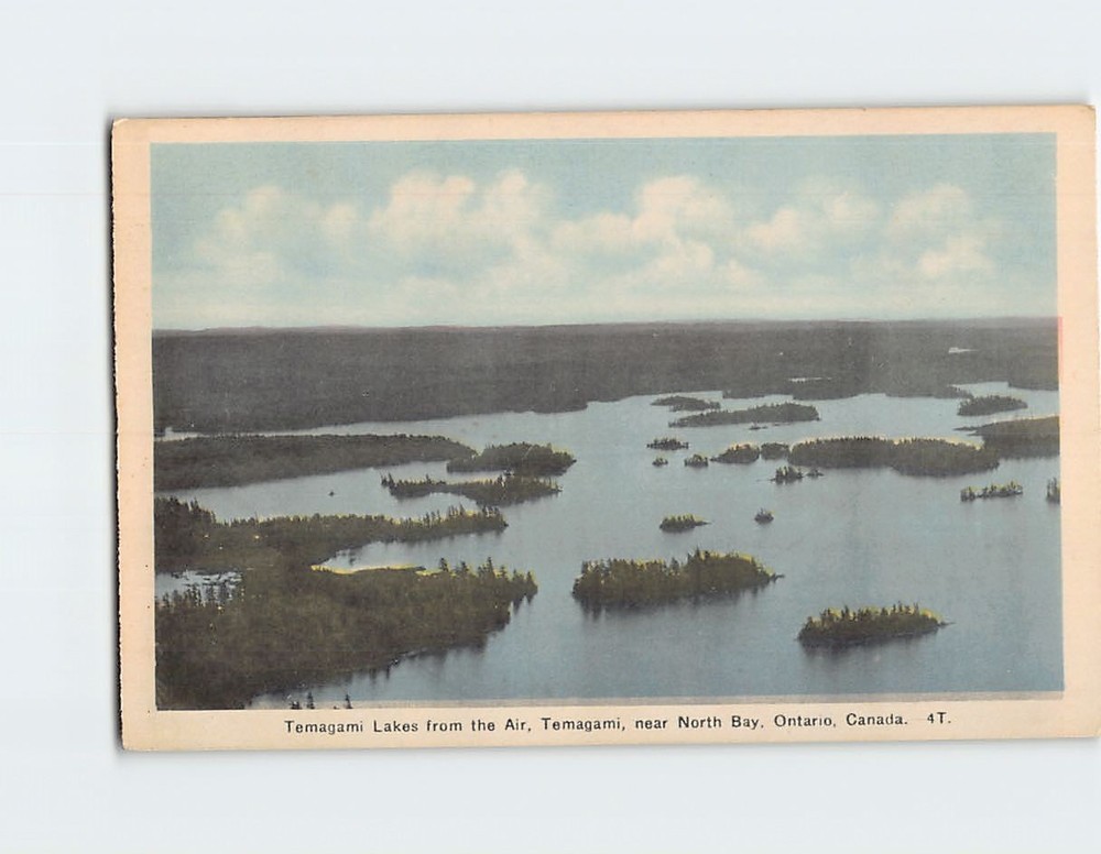 Postcard Aerial View Temagami Lakes Ontario Canada