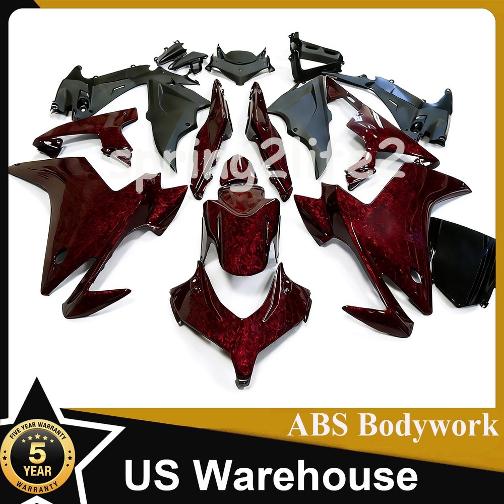 Red Forged Carbon Fiber Fairing Body Kit Set For Honda CBR500R 2013 2014 2015 US