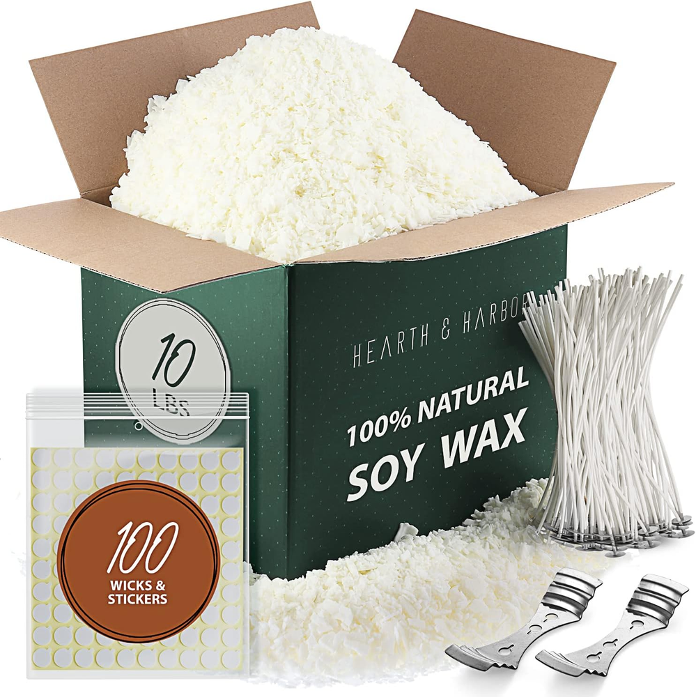Soy Candle Wax for Candle Making 10 Lb Bag, Premium Natural Soy Wax Flakes, 100