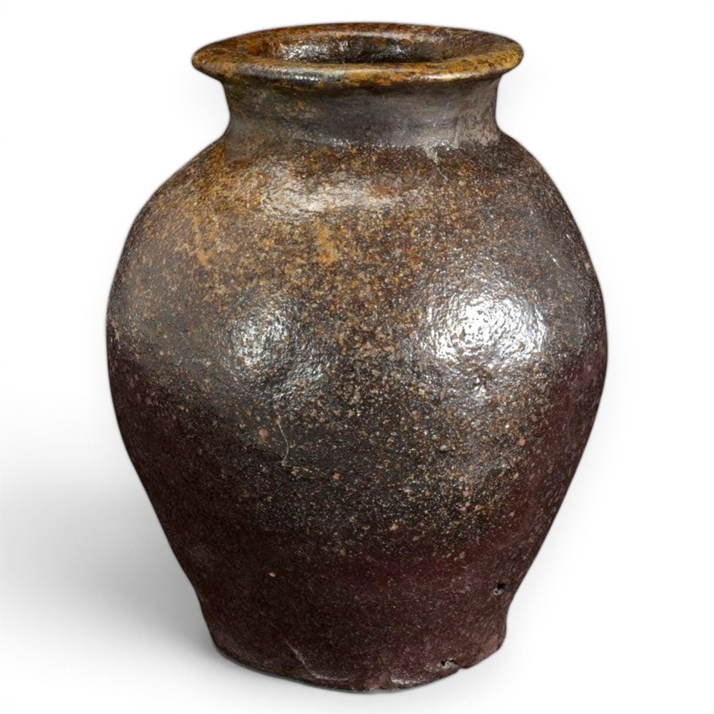 Antique Bizen Vase Edo 17th Century Japanese Pottery Jar Vessel Ceramic 10.6 in