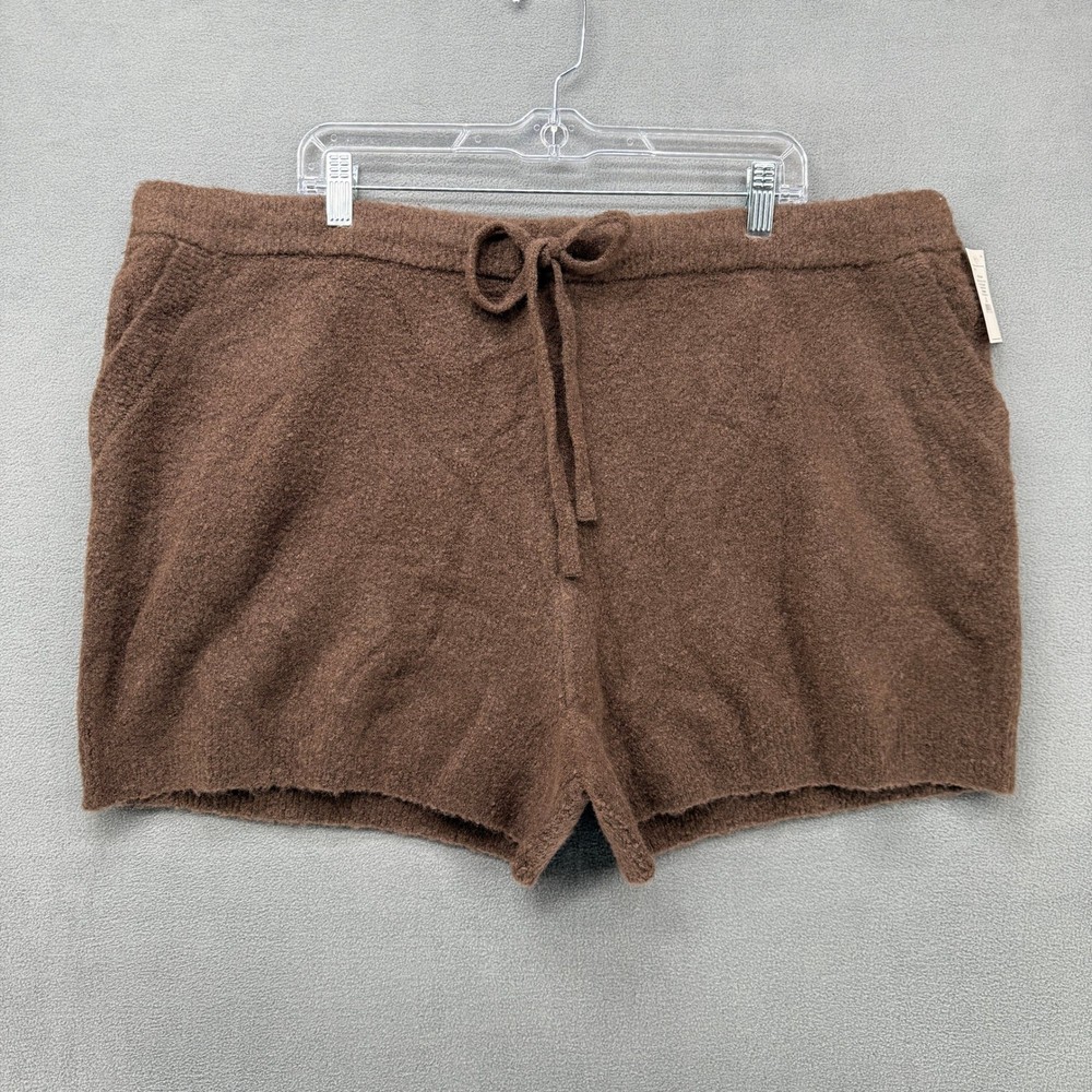 Auden Bouclé Knit Shorts Womens 2X Brown Lounge Sleepwear Lounge