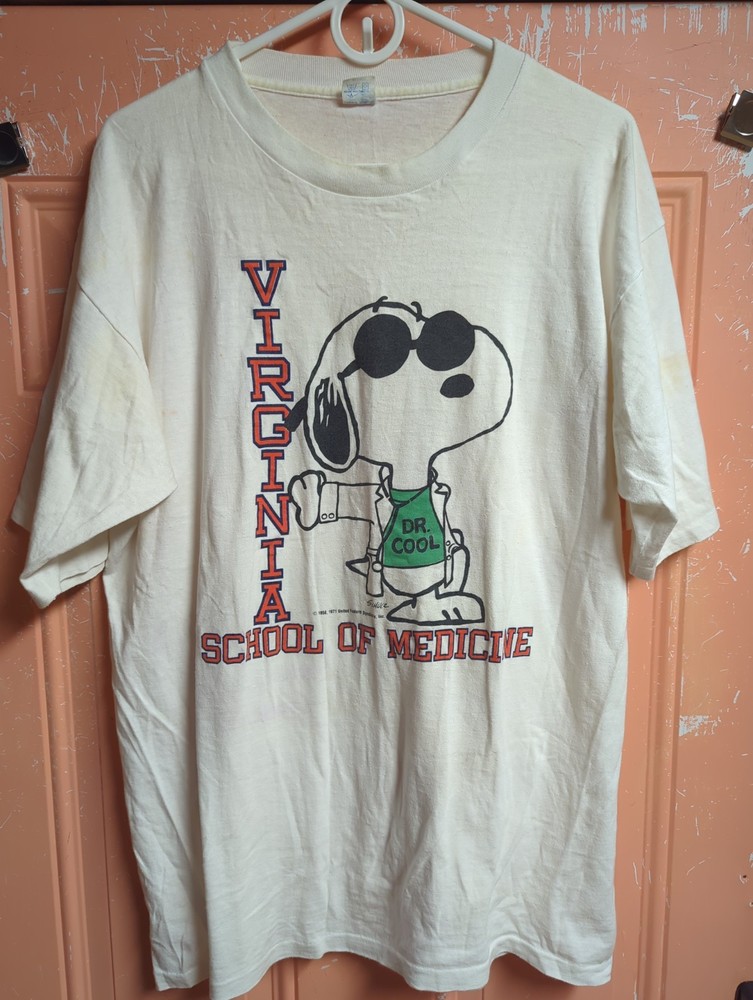 Vintage University Of Virginia School Of Medicine Snoopy Dr Cool Shirt Size XL