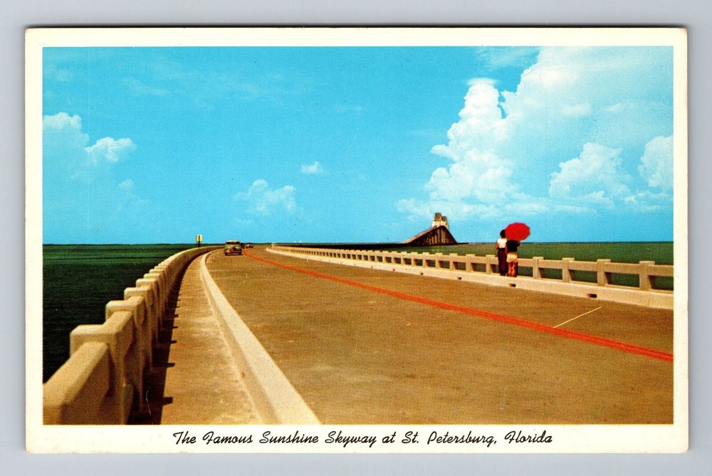 St Petersburg FL-Florida, Sunshine Skyway, Gulf Coast, Vintage Postcard