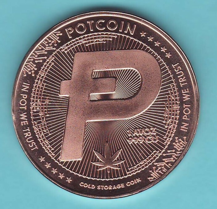 2021 PTC POTCOIN  Crypto Commemorative D'ANCONIA  design  1 oz. Copper Round