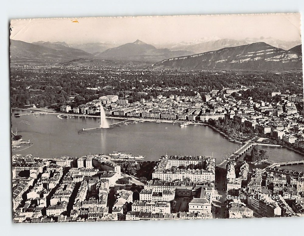 Postcard Geneva et le Mont Blanc Geneva Switzerland