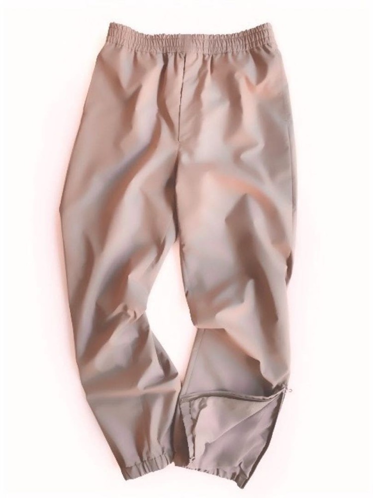 AURALEE FINX POLYESTER CHAMBRAY PANTS