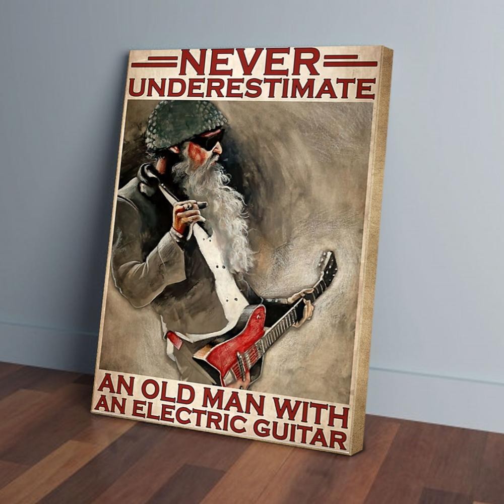 Never Underestimate An Old Man With An Electric Guitar Prints