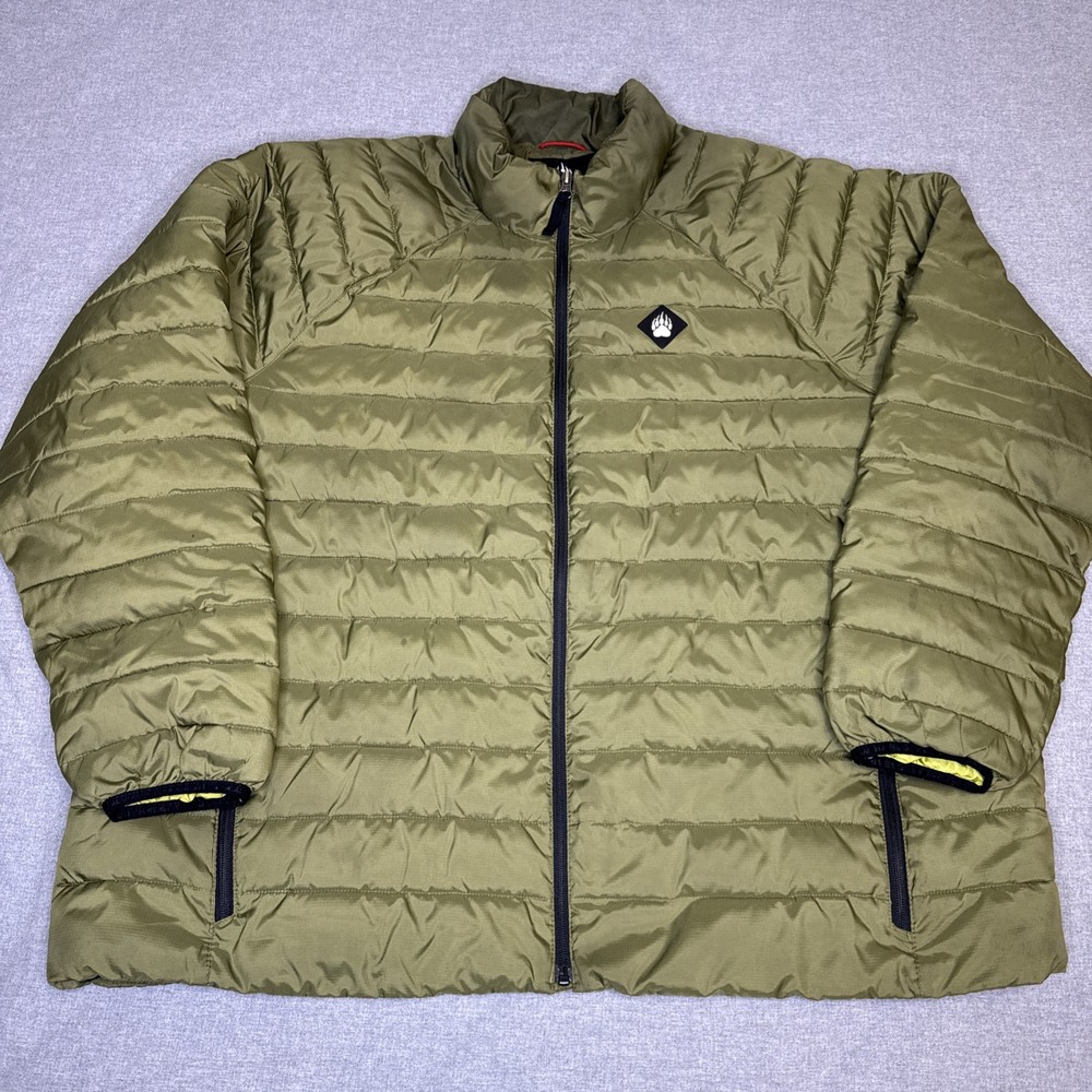 Alaskan Hardgear Duluth Trading Jacket Mens Sz 3XL Puffer Full-Zip Green -Stains