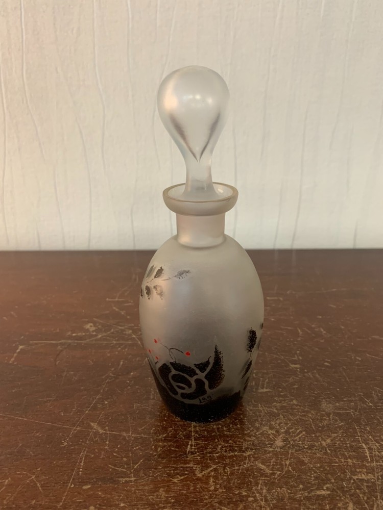 Perfume Bottle Painted Signed Leg H: 17 cm