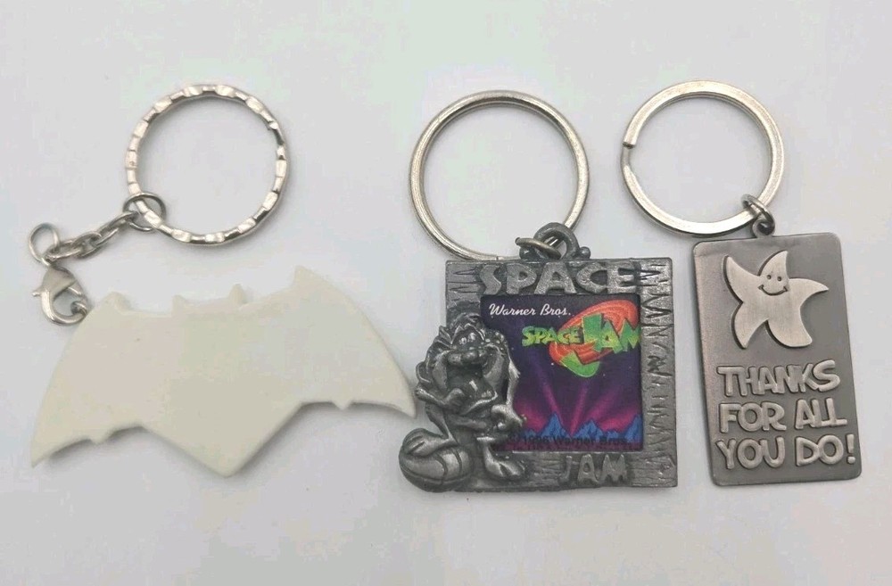 Keychain Lot Batman DC Comics Space Jam Vintage Metal Key Rings 3 Pc