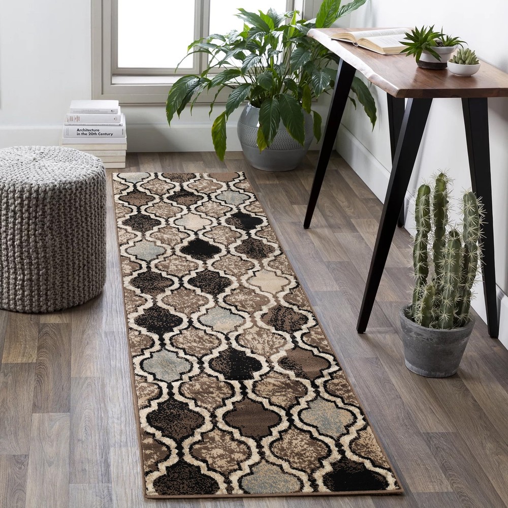 Premium Viking Trellis Indoor Runner Rug 2x11 Ivory for Elegant Spaces
