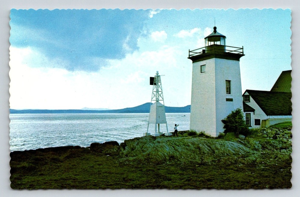 Islesboro Light Maine Lighthouse Postcard Eastern Illustrating Kolor View