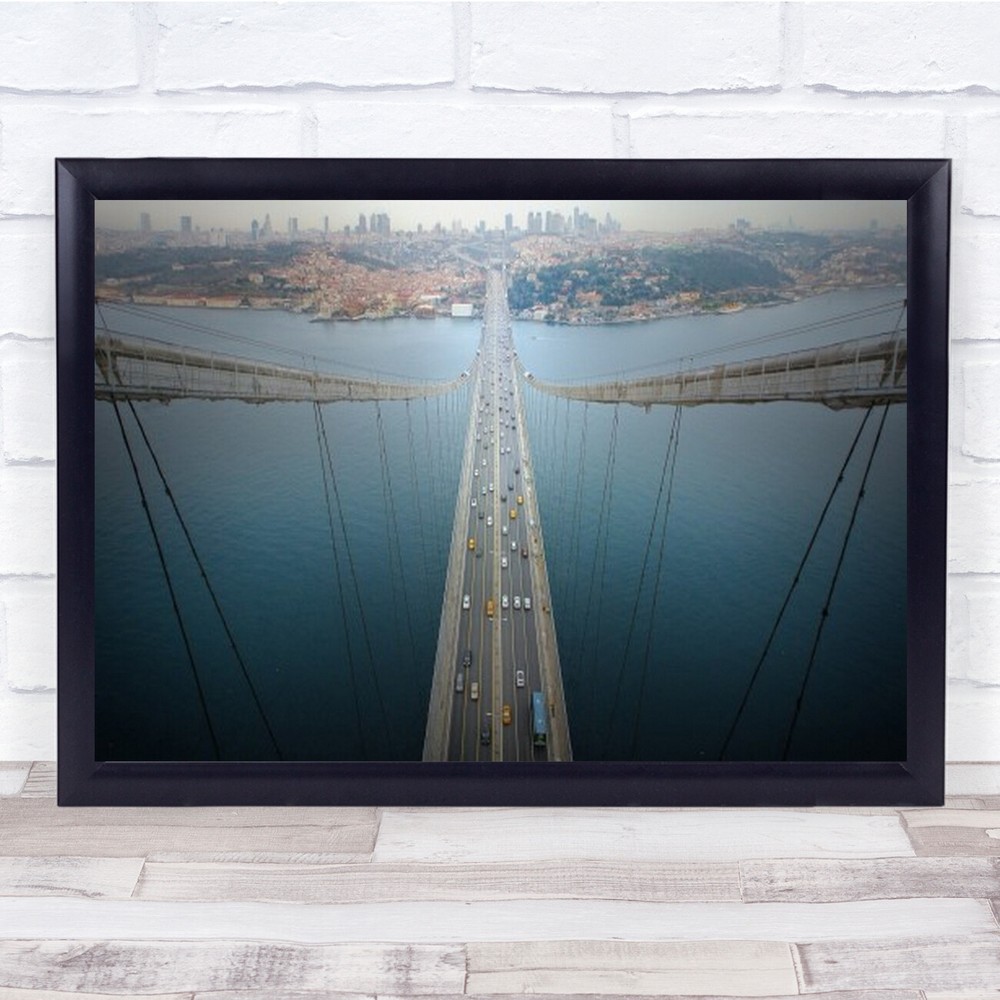 Ethereal Highways Bridge Cityscape Car Cars Taxi Drivers Wall Art Print