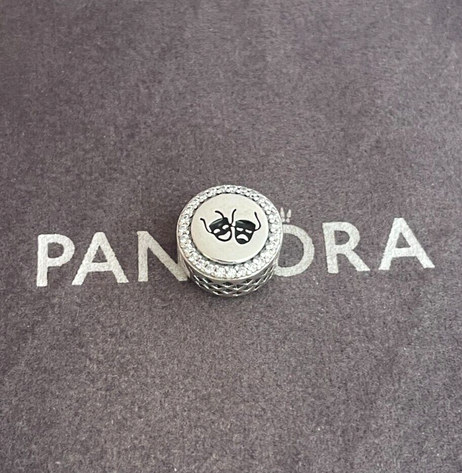 Pandora World Is Your Stage Theater Mask Dangle Charm in S925 Sterling Silver