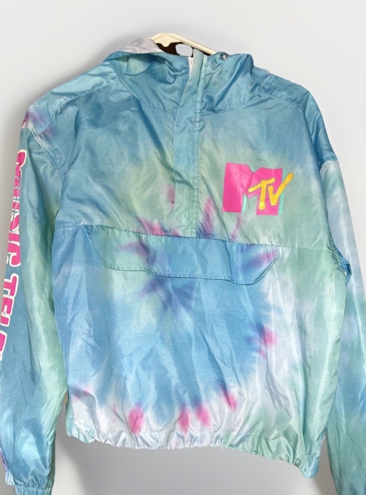 Retro Inspired MTV Music Television Track Jacket Hoodie Women’s Size M
