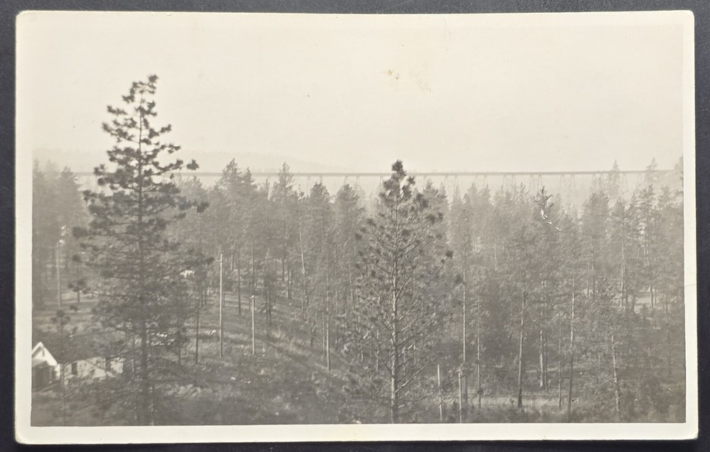 Hangman Creek Spokane WA RPPC Railroad Trestle Real Photo Postcard Early 1900s