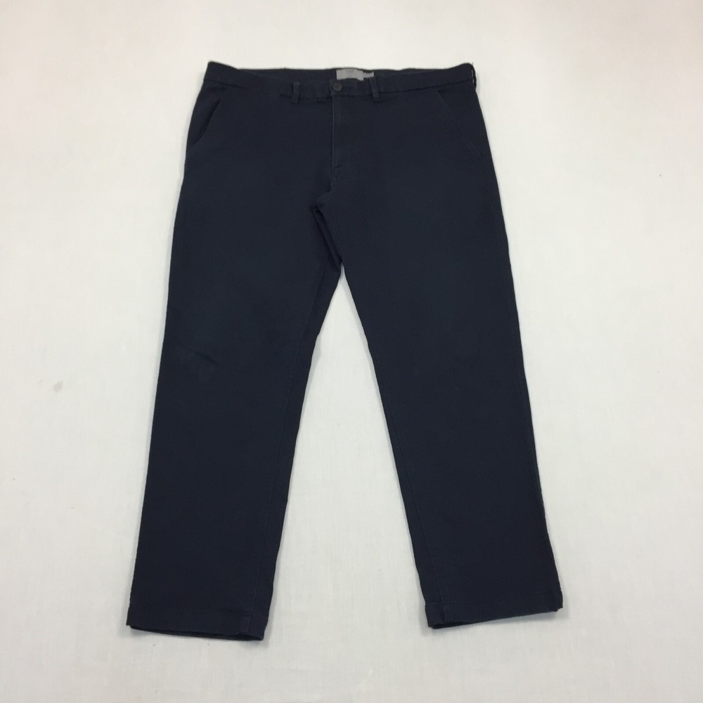 M&S Blue Harbour Chino Trousers Mens W40 L30 Straight Fit Blue