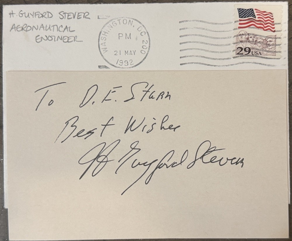 H Guyford Stever Signed 3
