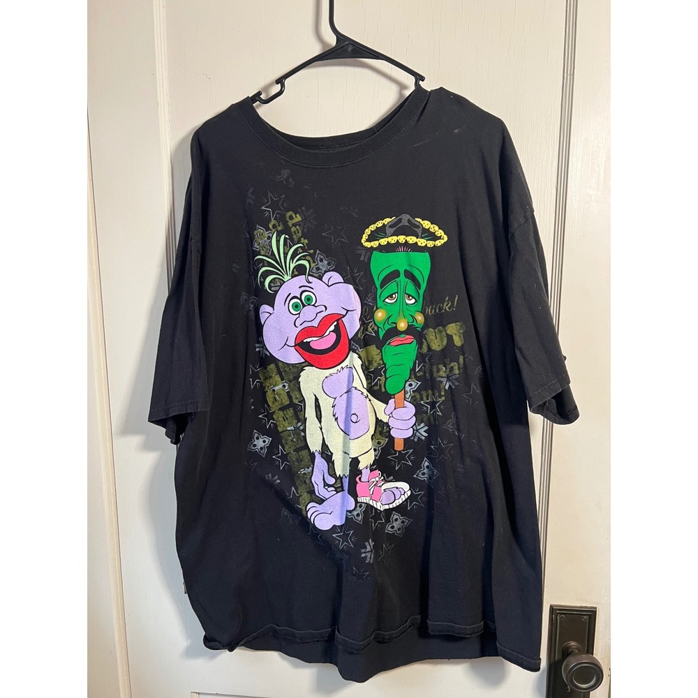Hanes Black Graphic Tee 2XL ComfortSoft Cartoon Characters T Shirt