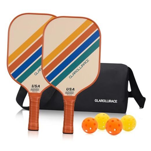 Pickleball Paddles Set of 2 | 4 Pickleball Rackets,USAPA Set of 2 Retro