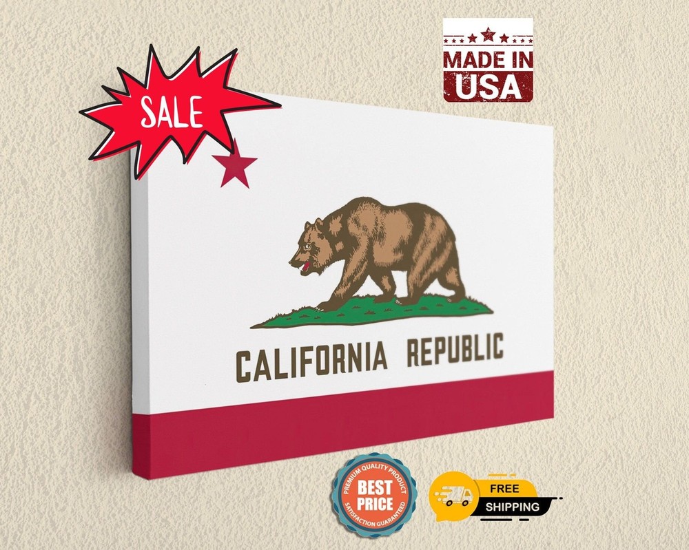 California Flag Canvas Fine Art Print Wall Art Museum Quality Decor