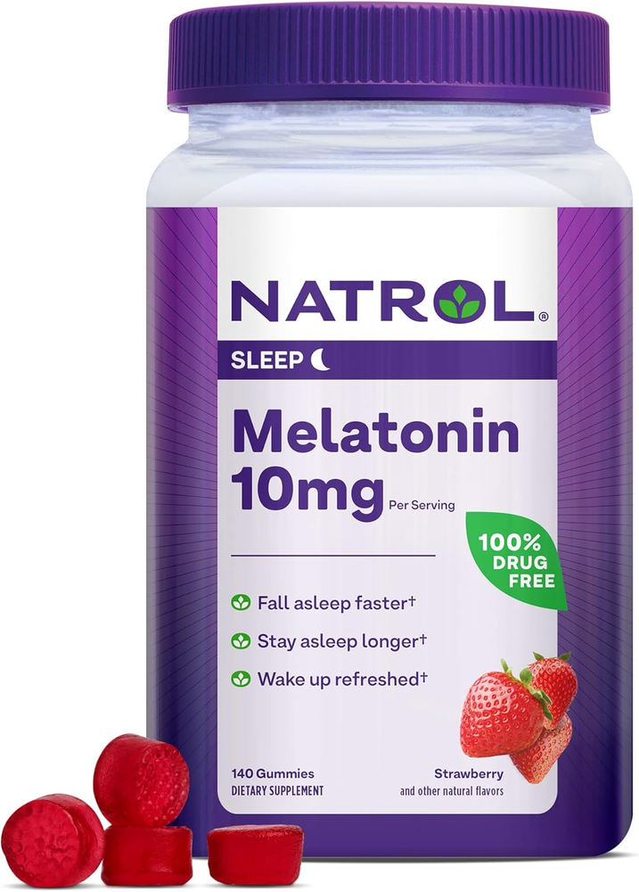 Natrol Melatonin Gummies, Sleep Support for Adults, 10 Mg Melatonin Supplement f