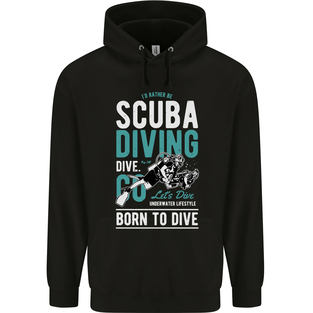 Id Rather Be Scuba Diving Diver Funny Mens 80% Cotton Hoodie