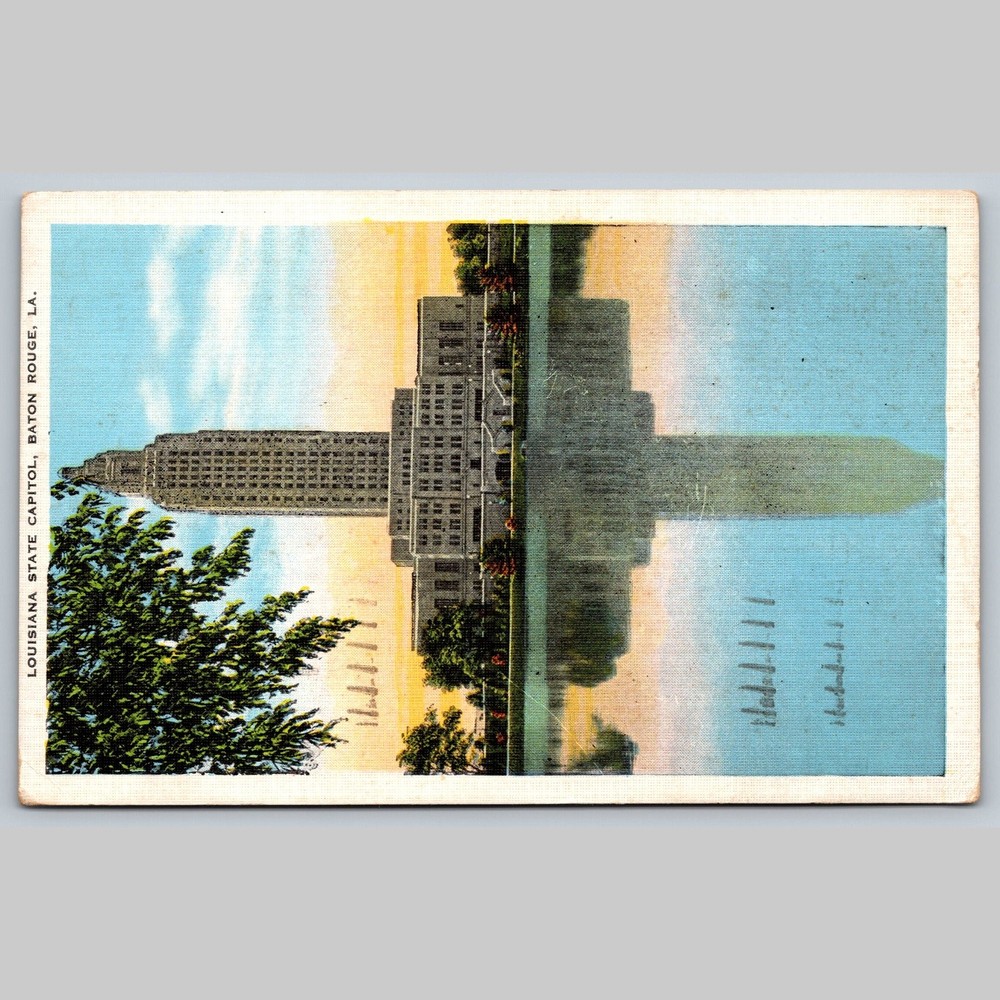 Postcard Louisiana State Capitol Baton Rouge 1939 Architecture