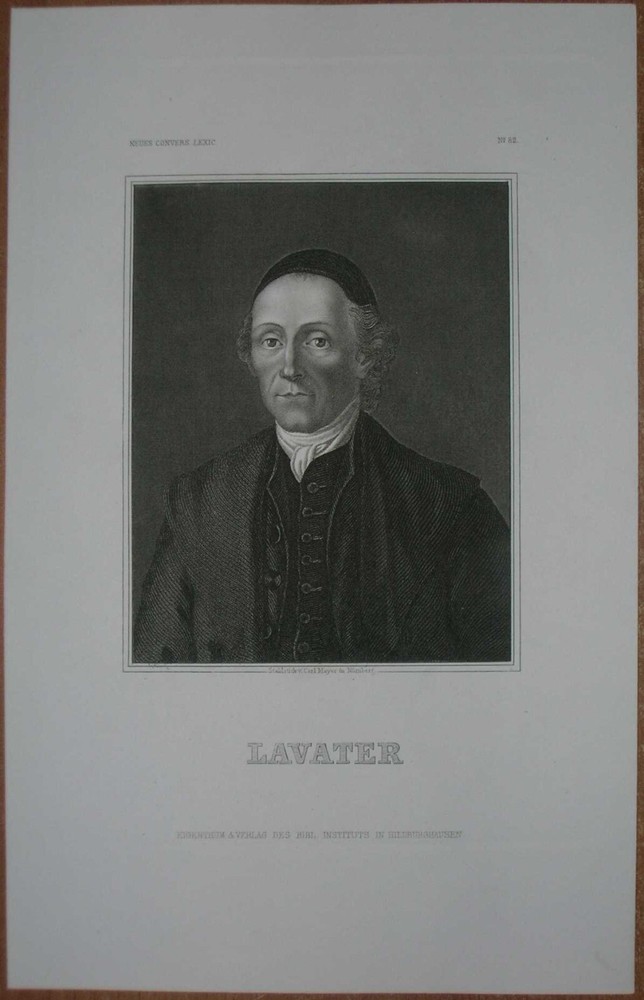 ca.1860 portrait print JOHANN KASPAR LAVATER (#64)