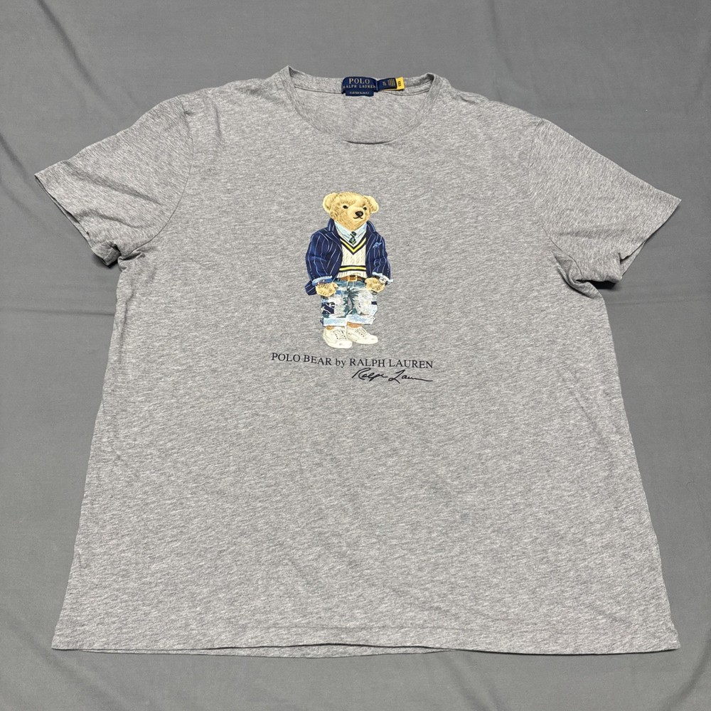 Polo Ralph Lauren Polo Bear Graphic T-Shirt Size XL Gray