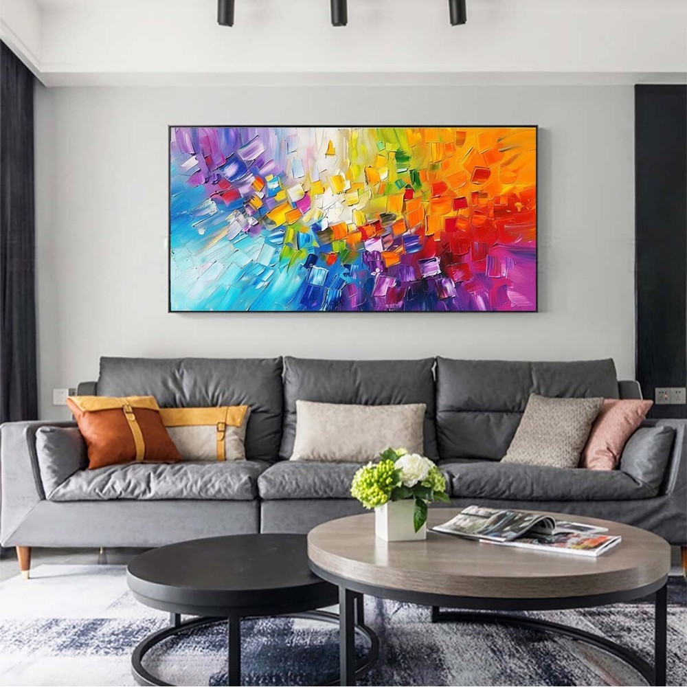 Original Handpainted Texture Abstract Oil Paintings On Canvas Home Decor orange