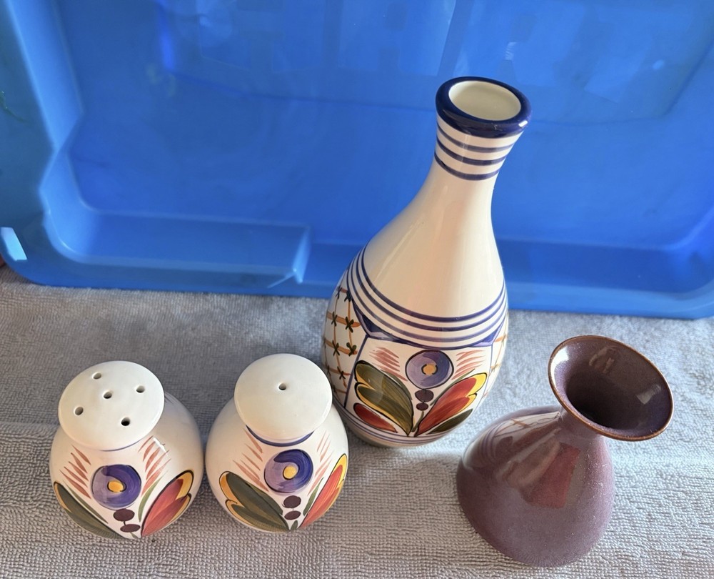 Hand Painted Floral Ceramic Salt & Pepper Shaker Set, Small, Multicolor (2pc)