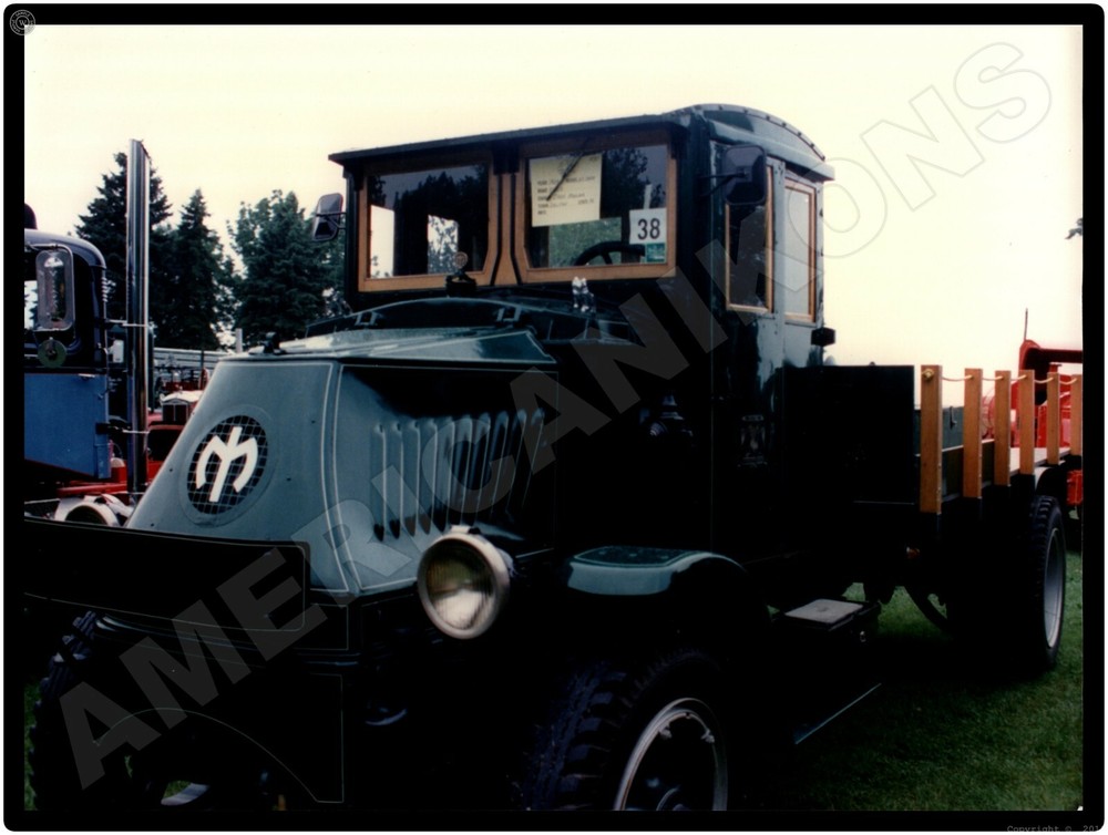 Vtg. Mack Trucks AC New Metal Sign: Mack Stakebed Antique Restored Truck at Show