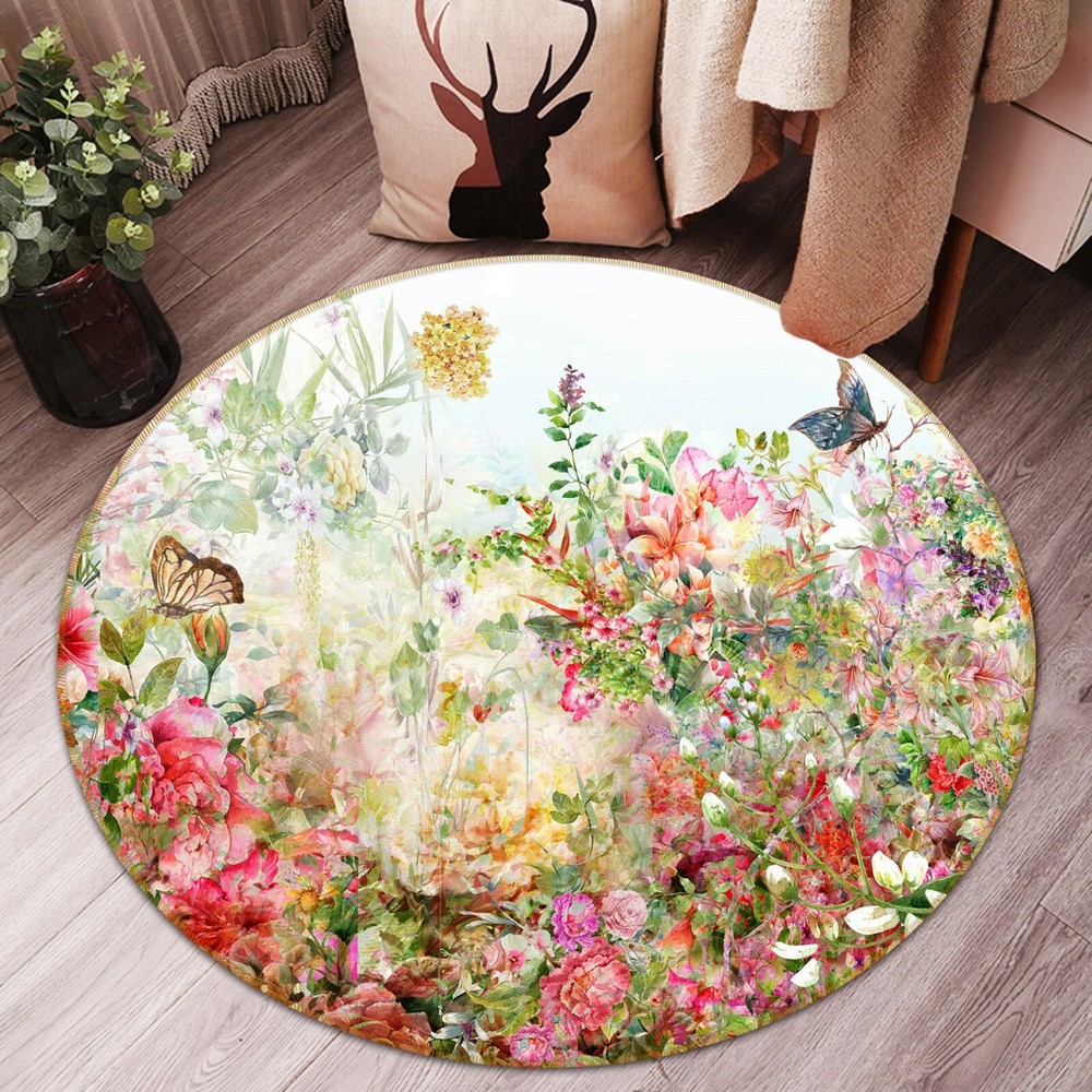 3D Colorful Garden Butterfly NAO5827 Game Rug Mat Elegant Photo Carpet Mat Fay